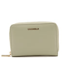 Portafoglio Piccolo COCCINELLE in Pelle Linea Metallic Soft colore Celadon Green Chiuso con Zip