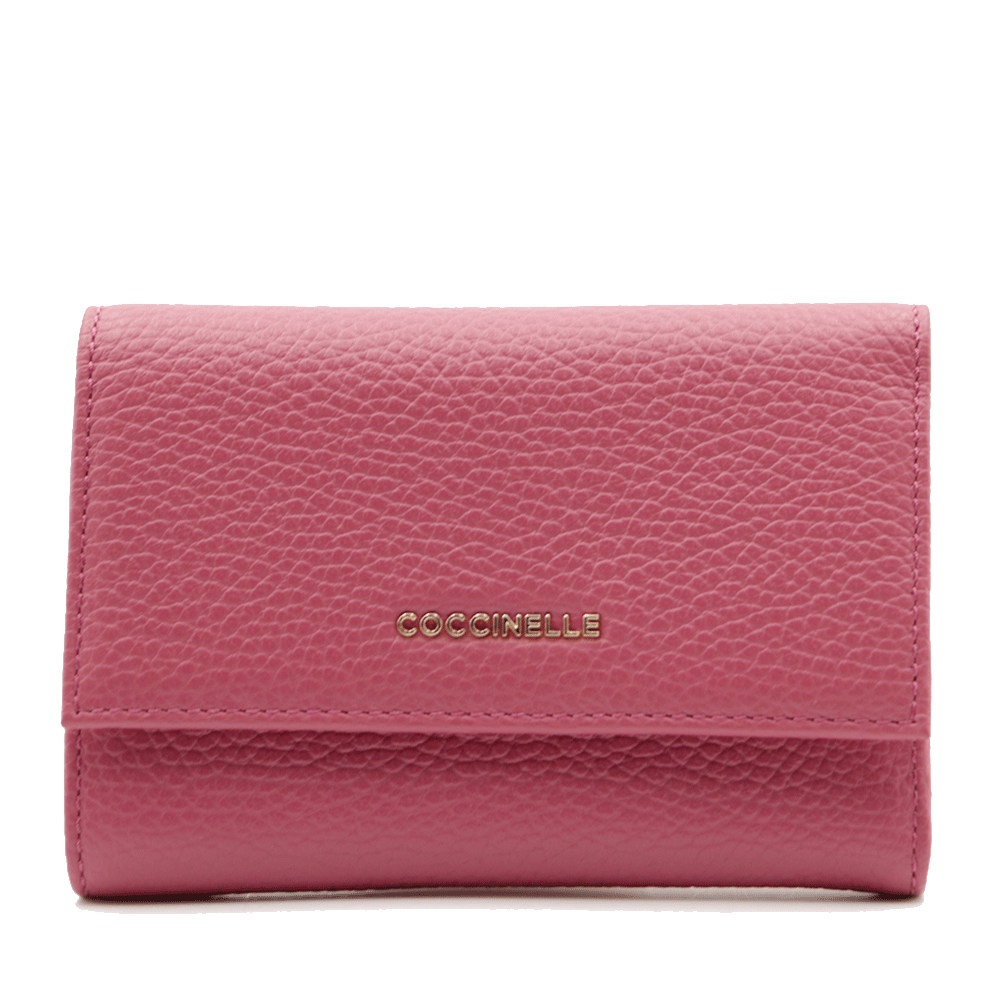 Portafoglio Donna COCCINELLE in Pelle Colore Rosewood Linea Metallic Soft Misura Piccola