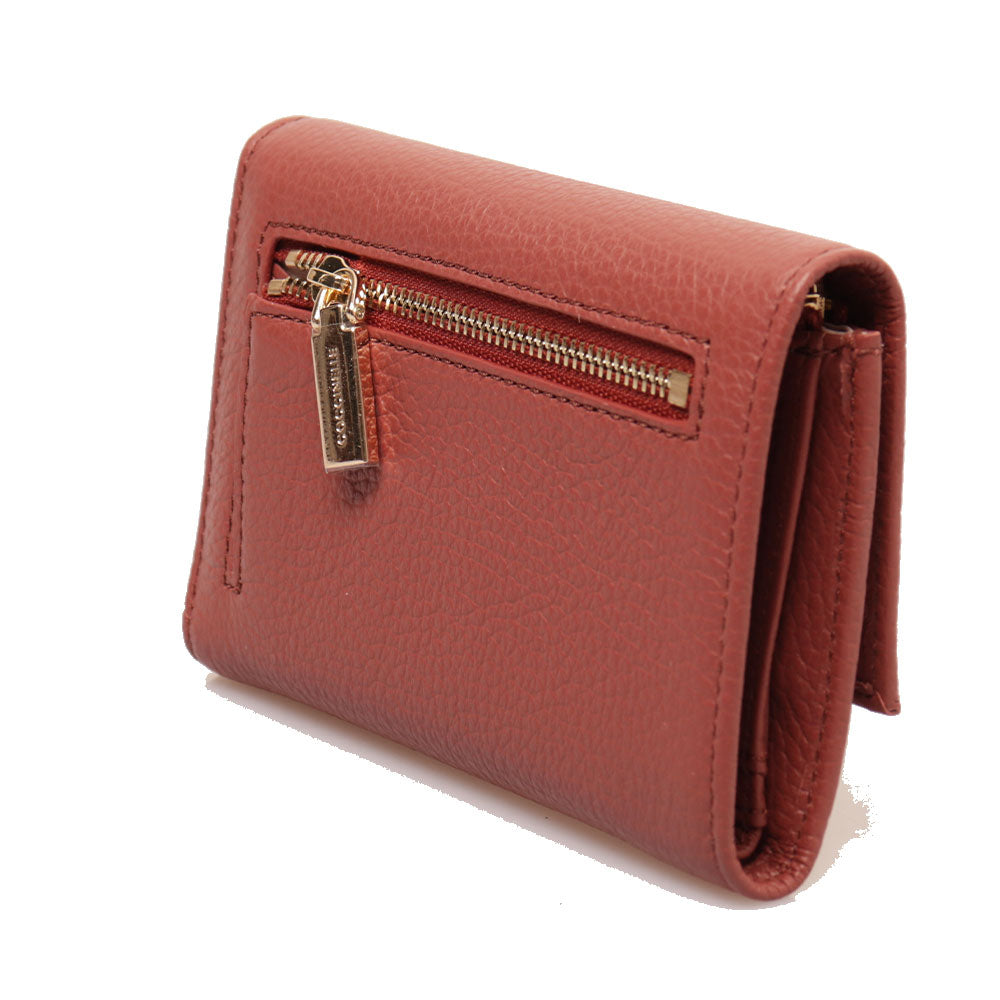 Portafoglio Donna COCCINELLE in Pelle Colore Brandy Linea Metallic Soft Misura Piccola