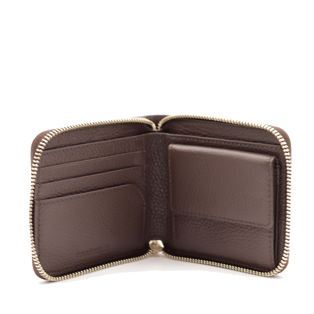 Portafoglio Donna Orizzontale COCCINELLE in Pelle Fondant Brown Linea Metallic Soft