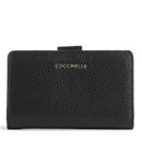 COCCINELLE Metallic Soft Linie
Damen Geldbörse aus schwarzem Leder 
