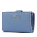 COCCINELLE Damen Geldbörse aus Leder Farbe Azul Metallic Soft Line