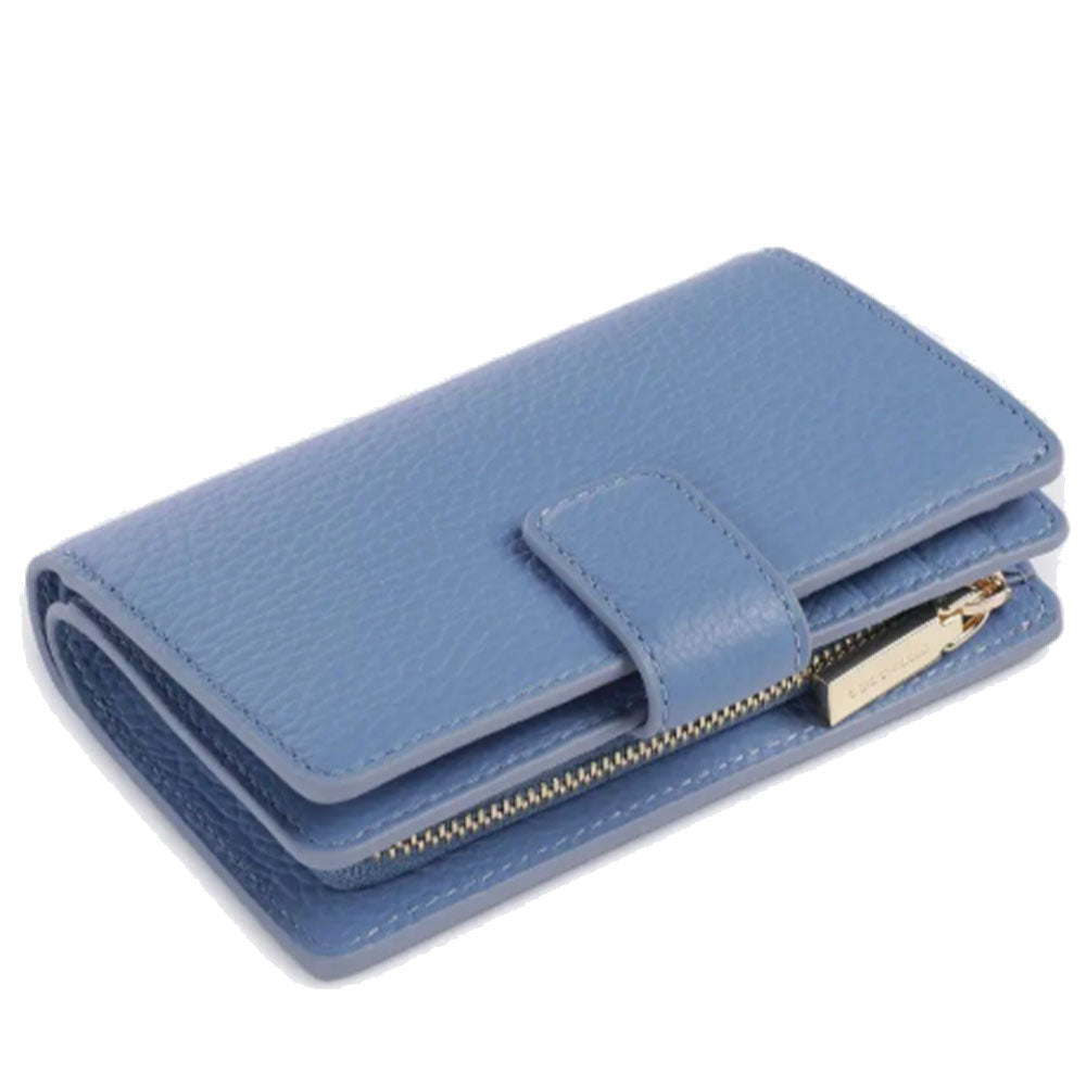 COCCINELLE Damen Geldbörse aus Leder Farbe Azul Metallic Soft Line