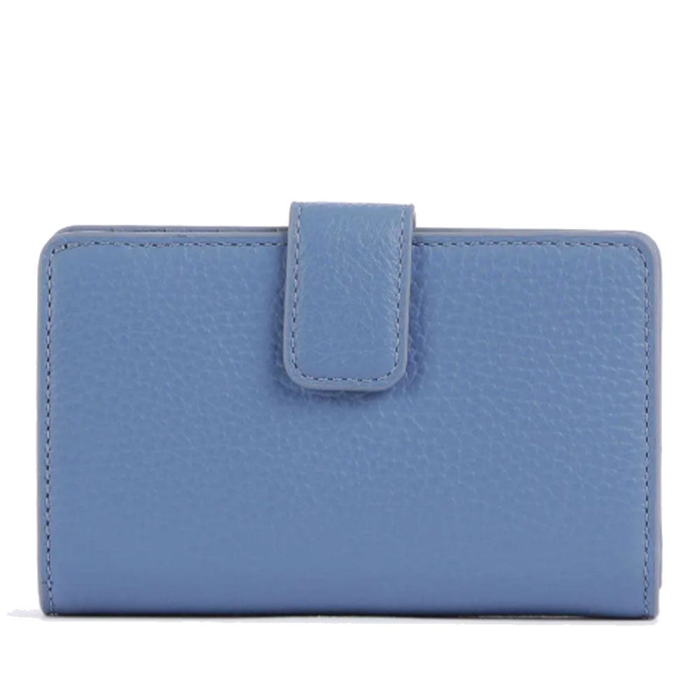 COCCINELLE Damen Geldbörse aus Leder Farbe Azul Metallic Soft Line