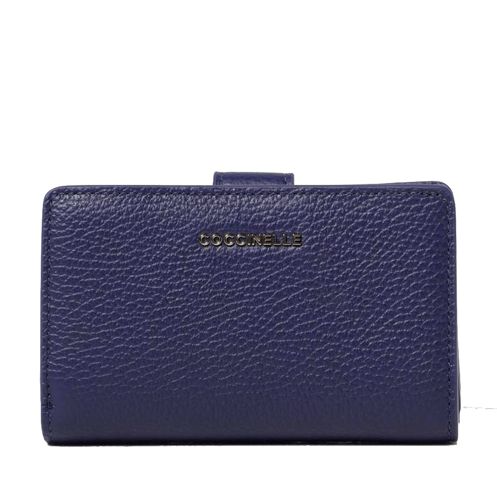 Portafoglio Donna COCCINELLE in Pelle Colore Royal Blue Linea Metallic Soft