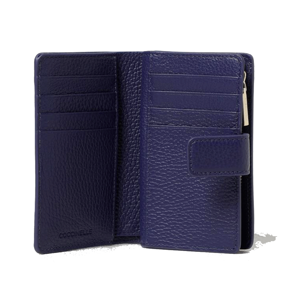 Portafoglio Donna COCCINELLE in Pelle Colore Royal Blue Linea Metallic Soft