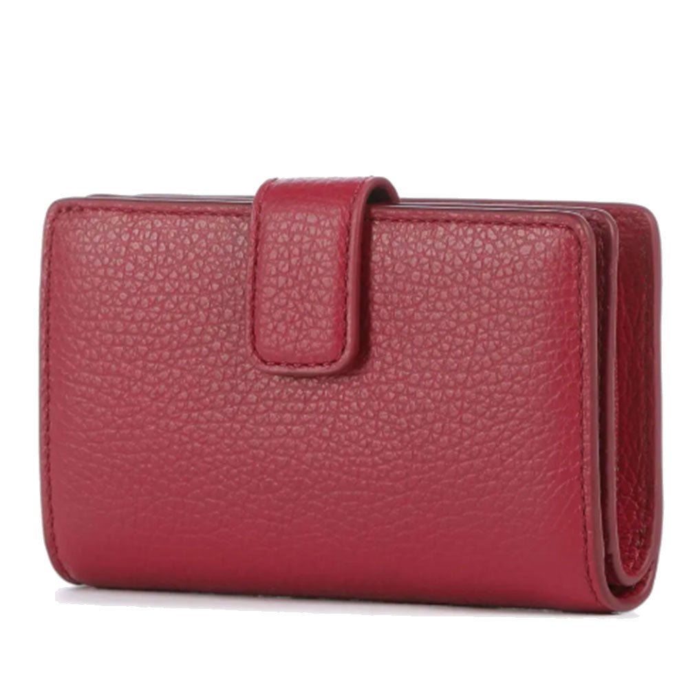 COCCINELLE Damen Geldbörse aus Leder Sangria Farbe Metallic Soft Line