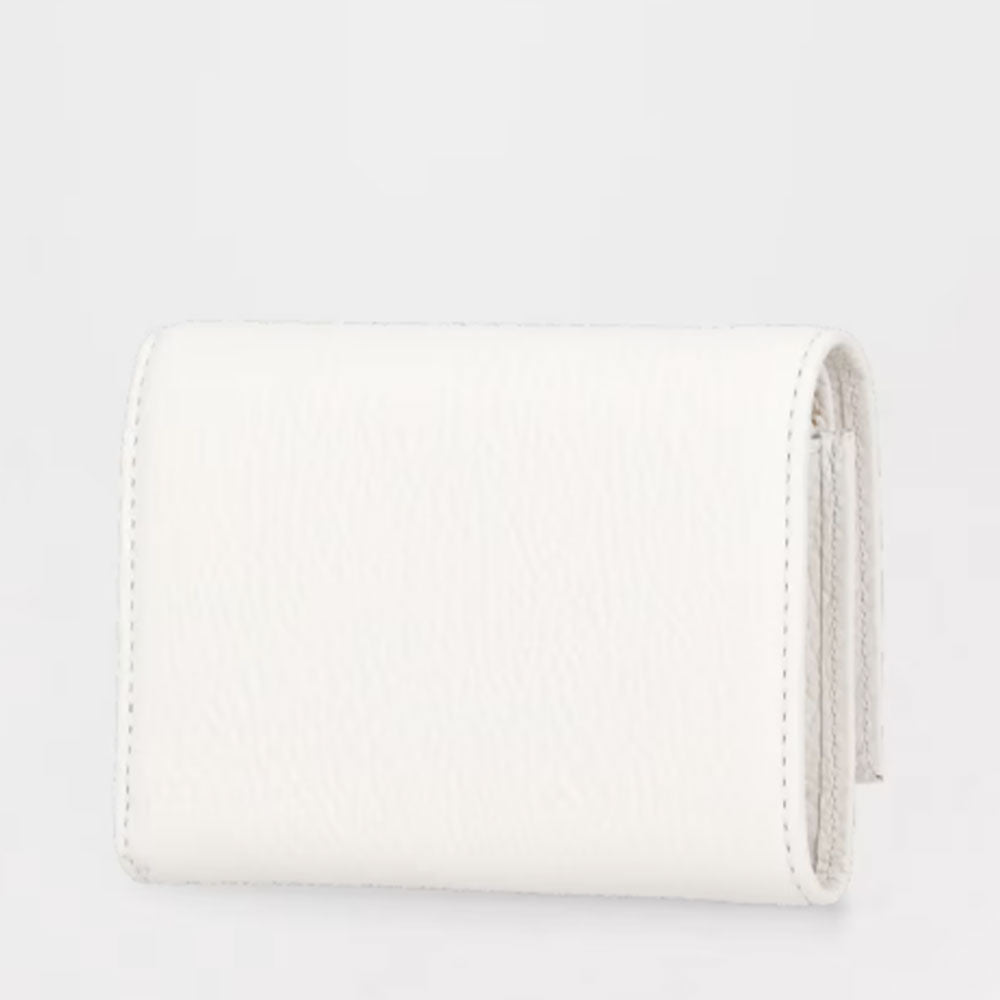 Portafoglio Donna Piccolo COCCINELLE in Pelle Colore Blanco Linea Metallic Soft