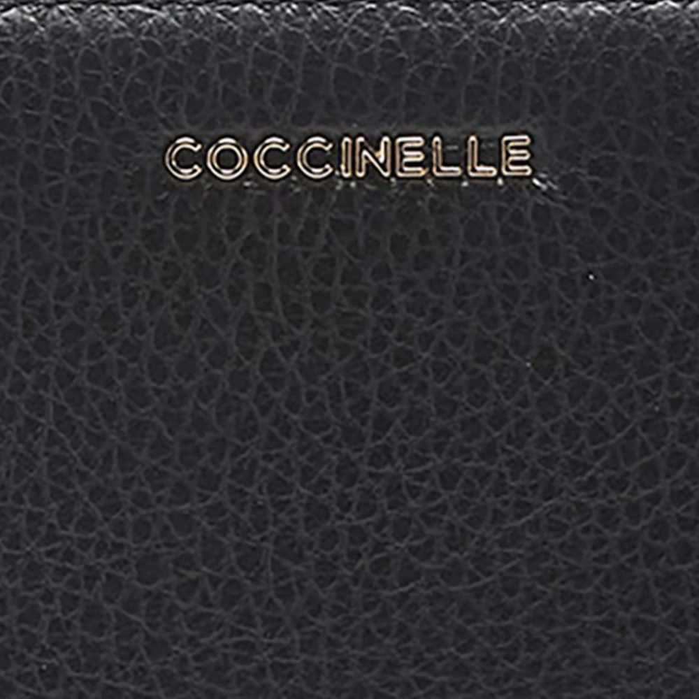 Portafoglio Donna COCCINELLE in Pelle Colore Nero Linea Metallic Soft Medium