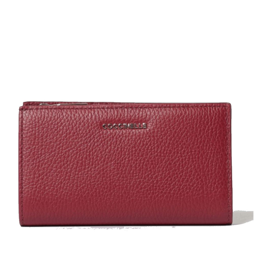 Portafoglio Donna COCCINELLE in Pelle Colore Ribes Linea Metallic Soft Medium