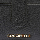 Portafoglio Donna Mini COCCINELLE in Pelle Colore Nero Linea Metallic Soft