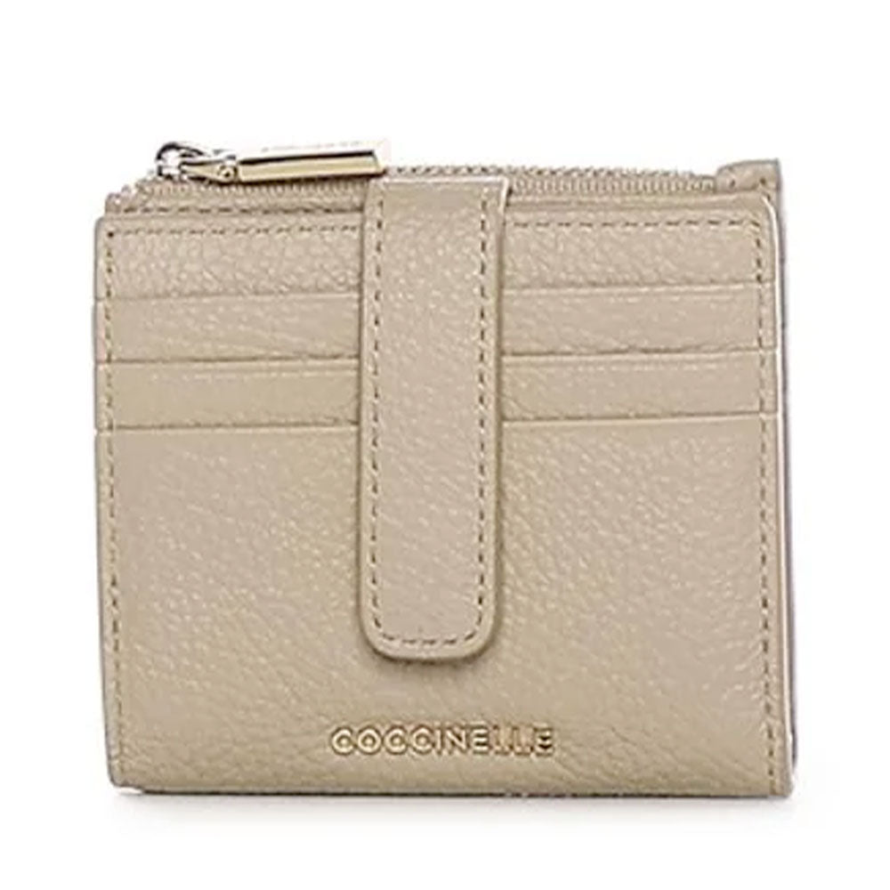 Portafoglio Donna Mini COCCINELLE in Pelle Colore Sandshell Linea Metallic Soft