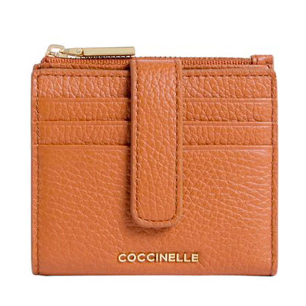 Portafoglio Donna Mini COCCINELLE in Pelle Colore Crab Linea Metallic Soft