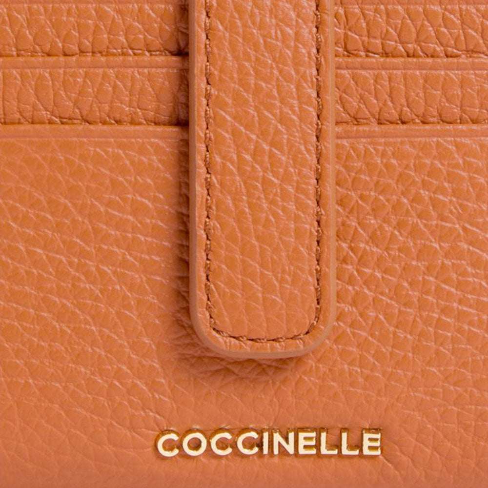 Damen-Mini-Geldbörse COCCINELLE aus Leder in Crab Modell Metallic Soft