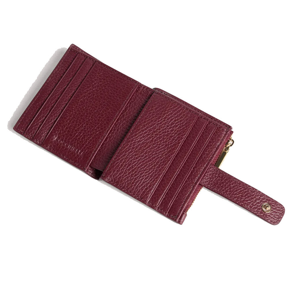 Portafoglio Donna Mini COCCINELLE in Pelle Colore Ribes Linea Metallic Soft