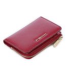 Portacarte Mini COCCINELLE in Pelle Linea Metallic Soft colore Sangria