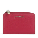 Portacarte Mini COCCINELLE in Pelle Linea Metallic Soft colore Sangria
