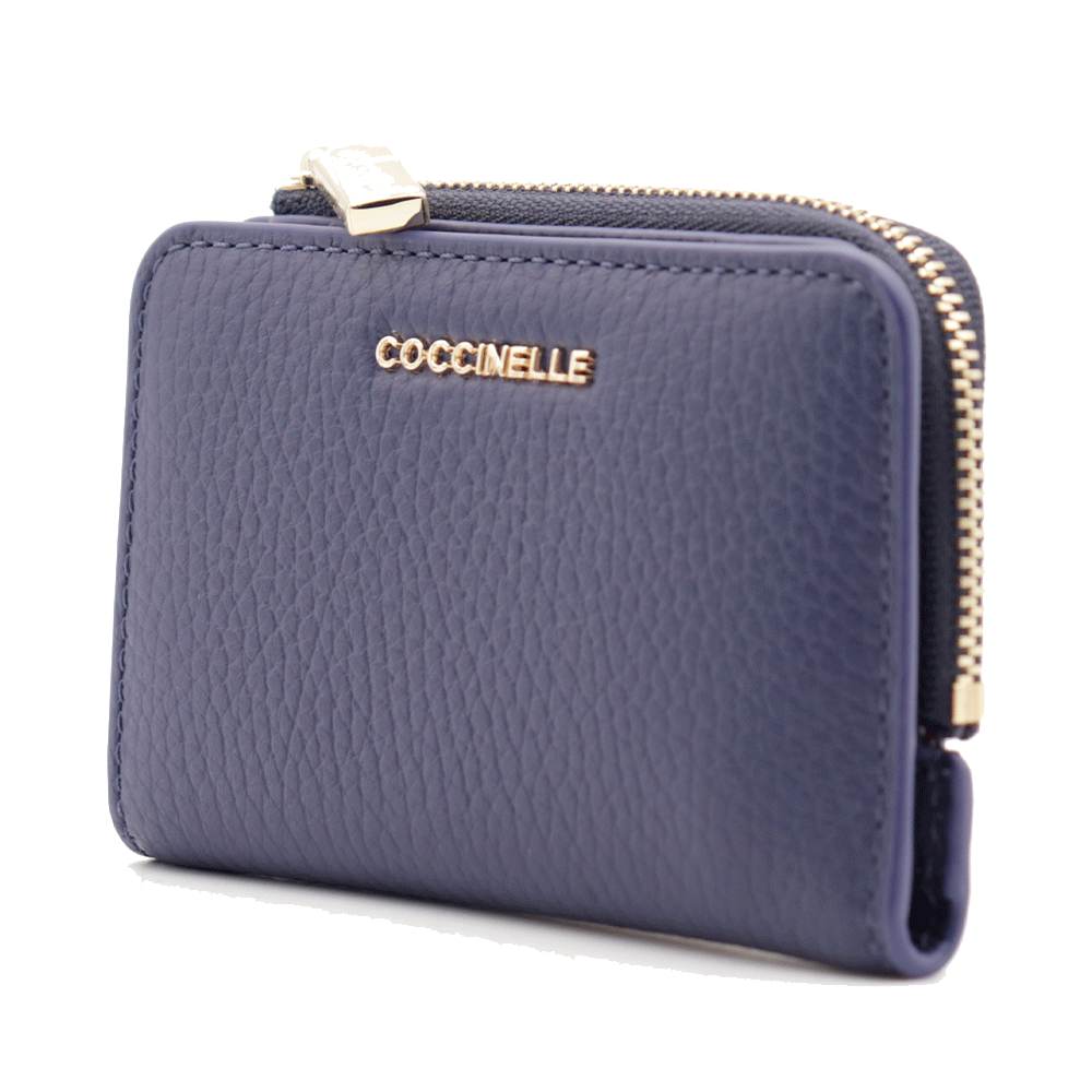 Portacarte Mini COCCINELLE in Pelle Linea Metallic Soft colore Royal Blue