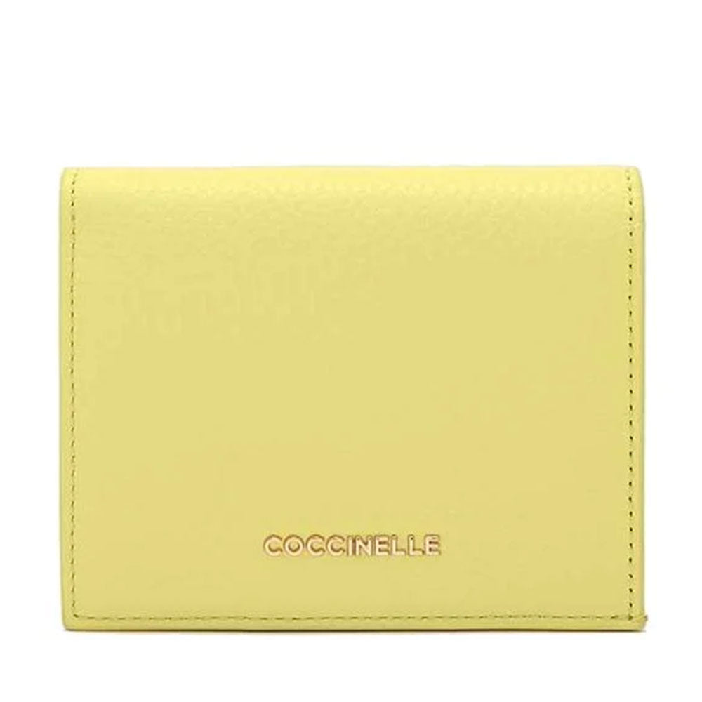 Portafoglio Donna Mini COCCINELLE in Pelle Linea Metallic Soft colore Lime Wash Chiuso