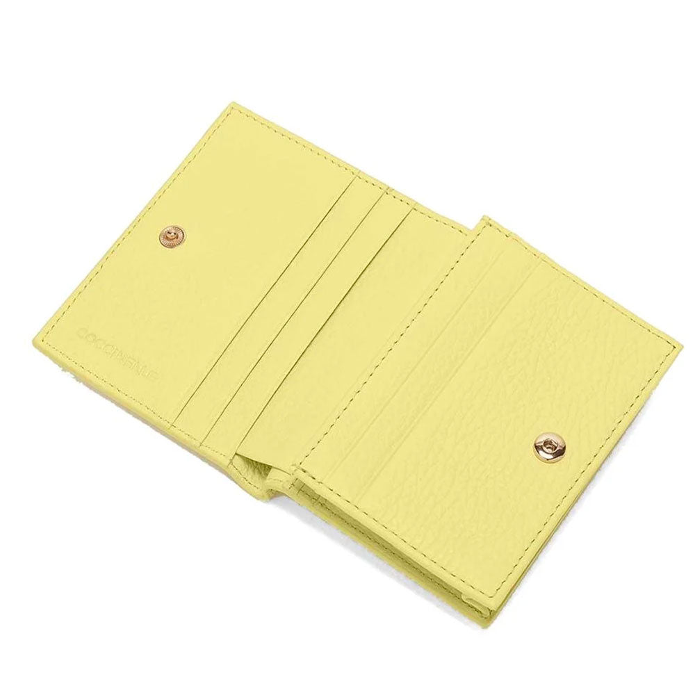 Portafoglio Donna Mini COCCINELLE in Pelle Linea Metallic Soft colore Lime Wash Chiuso