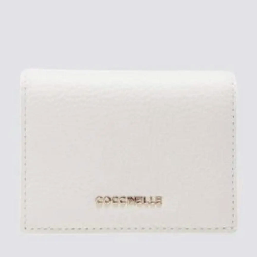 Portafoglio Donna Mini COCCINELLE in Pelle Linea Metallic Soft colore Blanco Chiuso con Bottone