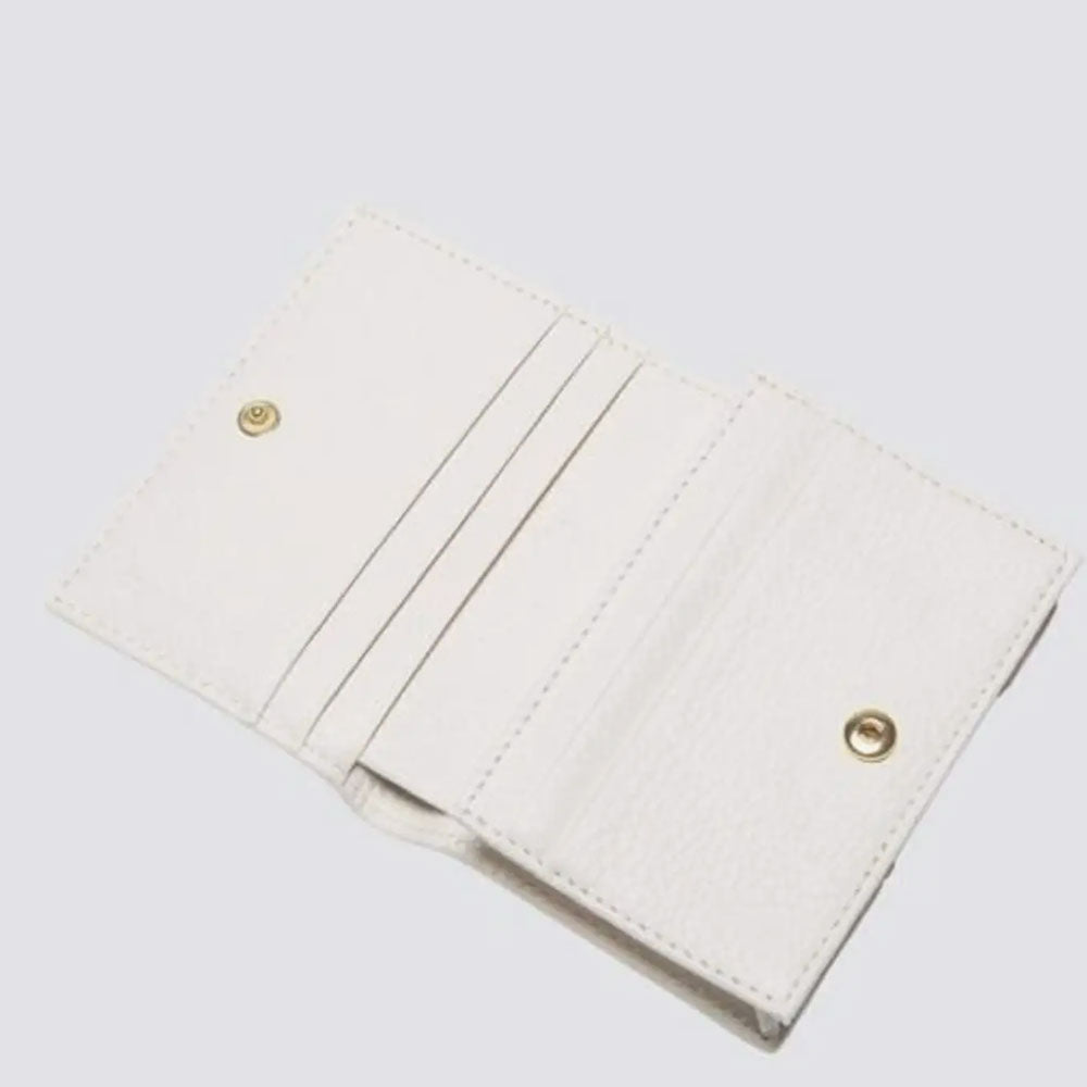 Portafoglio Donna Mini COCCINELLE in Pelle Linea Metallic Soft colore Blanco Chiuso con Bottone