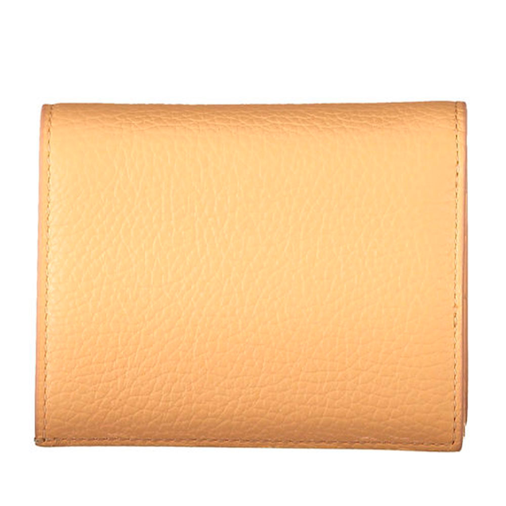 Damen-Mini-Geldbörse COCCINELLE aus Leder Modell Metallic Soft in Sunrise mit Druckknopfverschluss