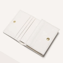 Portafoglio Donna Mini COCCINELLE in Pelle Linea Metallic Soft colore Lambskin White Chiuso con Bottone