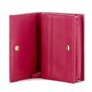 Portafoglio Donna Mini COCCINELLE in Pelle Linea Metallic Soft colore Rosewood Chiuso con Bottone