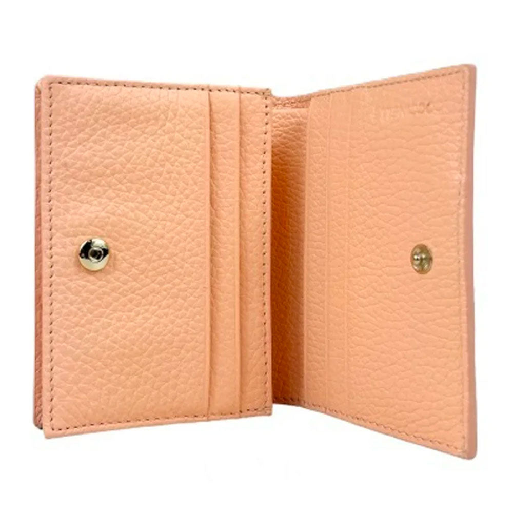 Portafoglio Donna Mini COCCINELLE in Pelle Linea Metallic Soft colore Sunrise Chiuso con Bottone