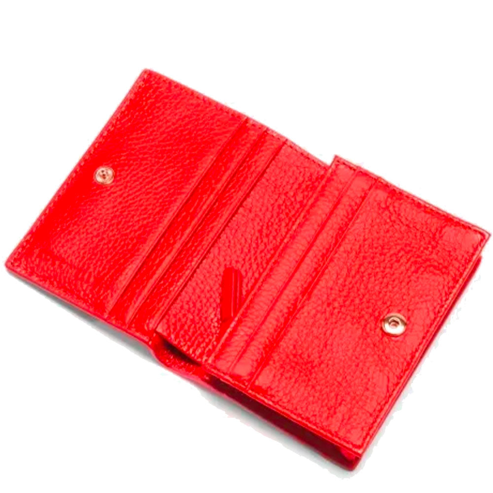 Portafoglio Donna Mini COCCINELLE in Pelle Linea Metallic Soft colore Gazpacho Chiuso con Bottone