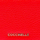 Damen-Mini-Geldbörse COCCINELLE aus Leder Modell Metallic Soft in Gazpacho mit Druckknopfverschluss