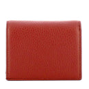 Women's Brandy Leather Mini Wallet COCCINELLE Metallic Soft with Button Closure