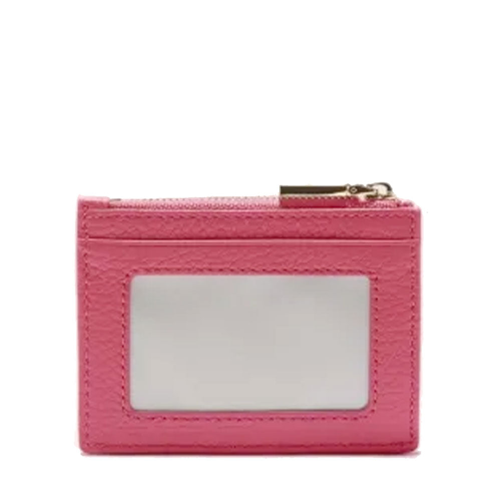 Portacarte Donna Mini COCCINELLE in Pelle Linea Metallic Soft colore Rosewood con Doppio Scomparto