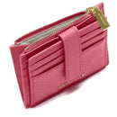 Portacarte Donna Mini COCCINELLE in Pelle Linea Metallic Soft colore Rosewood con Doppio Scomparto