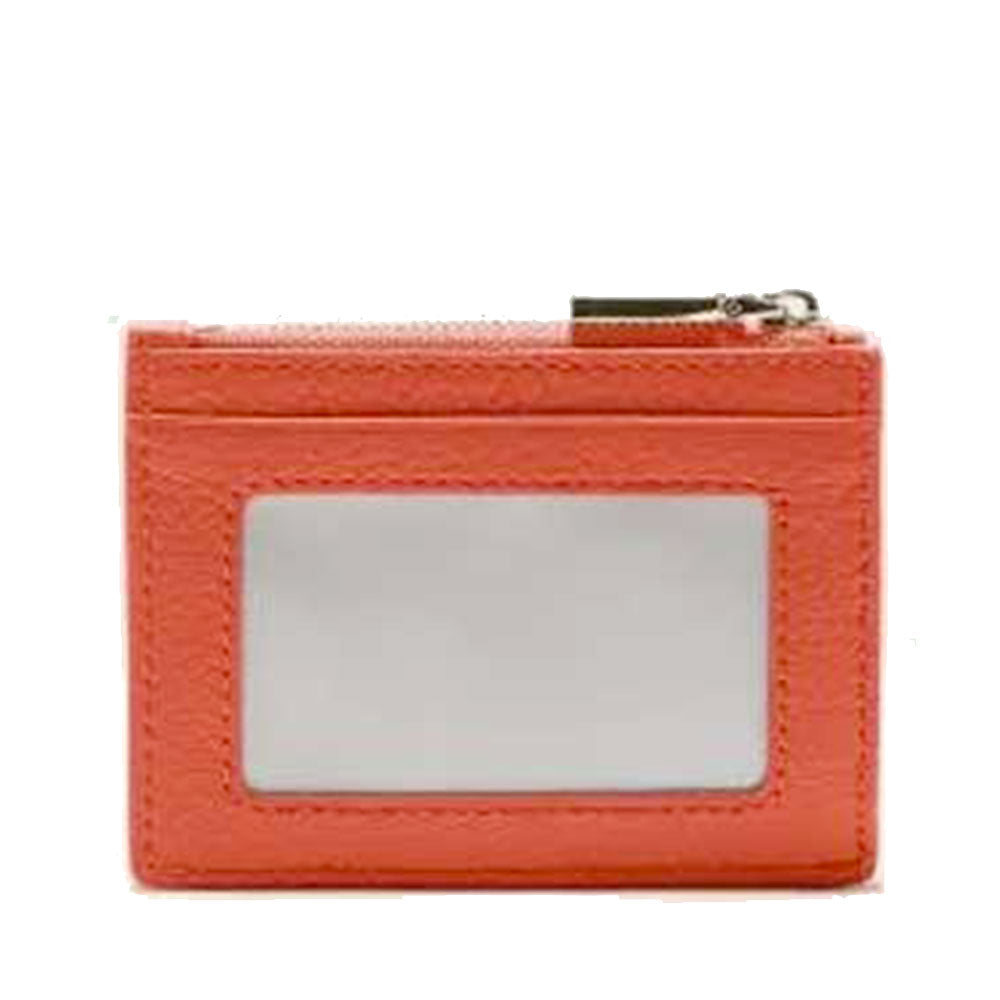 Portacarte Donna Mini COCCINELLE in Pelle Linea Metallic Soft colore Grenadine Red con Doppio Scomparto