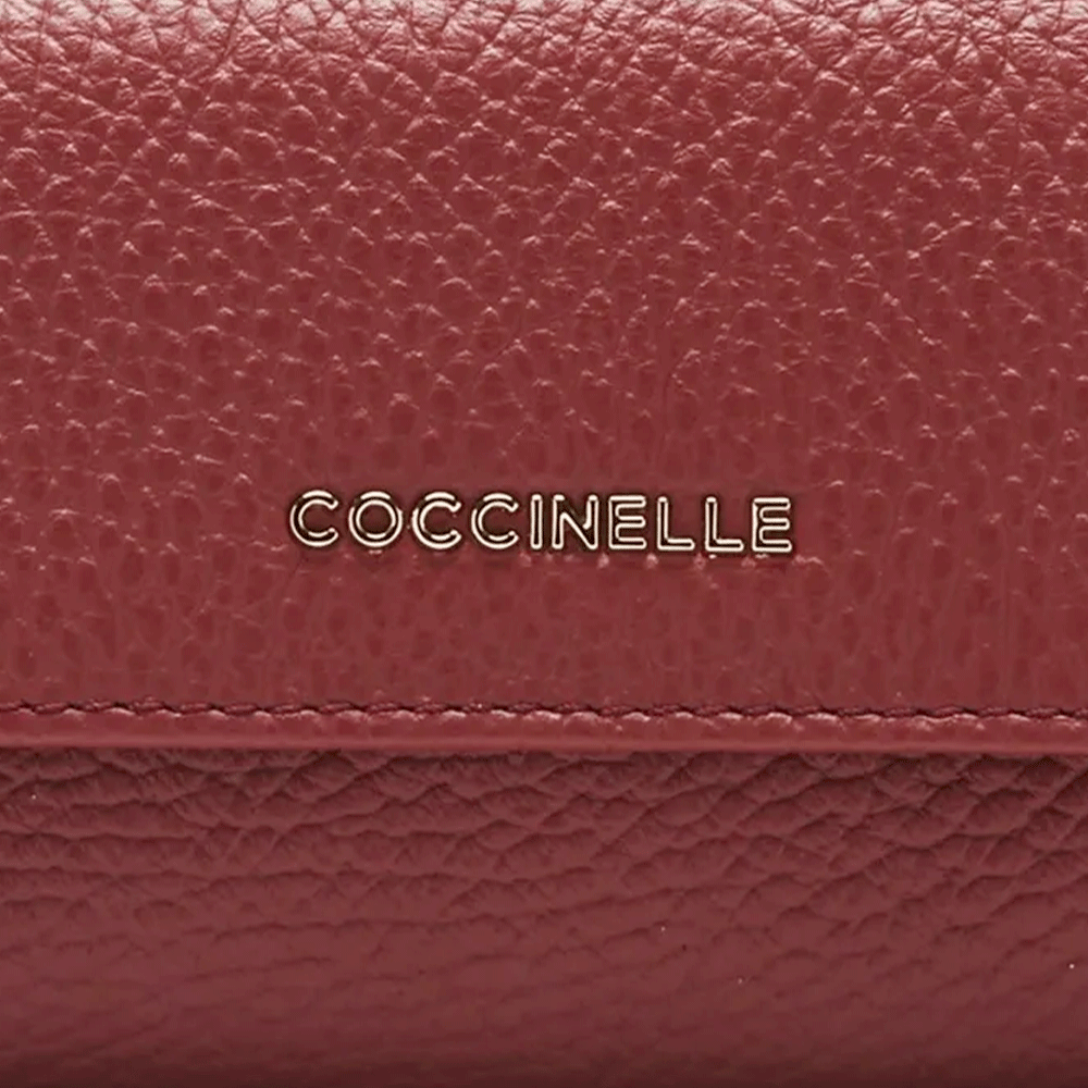 Small Leather Wallet COCCINELLE Metallic Soft in Brandy - E2MW5173201