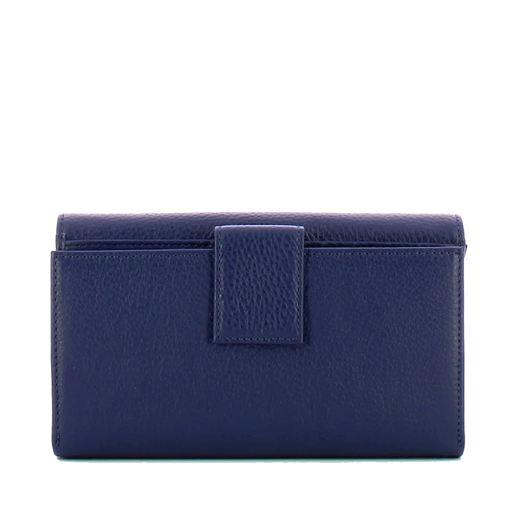 Portafoglio Grande COCCINELLE in Pelle Martellata Linea Metallic Soft colore Royal Blue