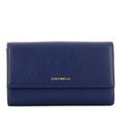 Portafoglio Grande COCCINELLE in Pelle Martellata Linea Metallic Soft colore Royal Blue