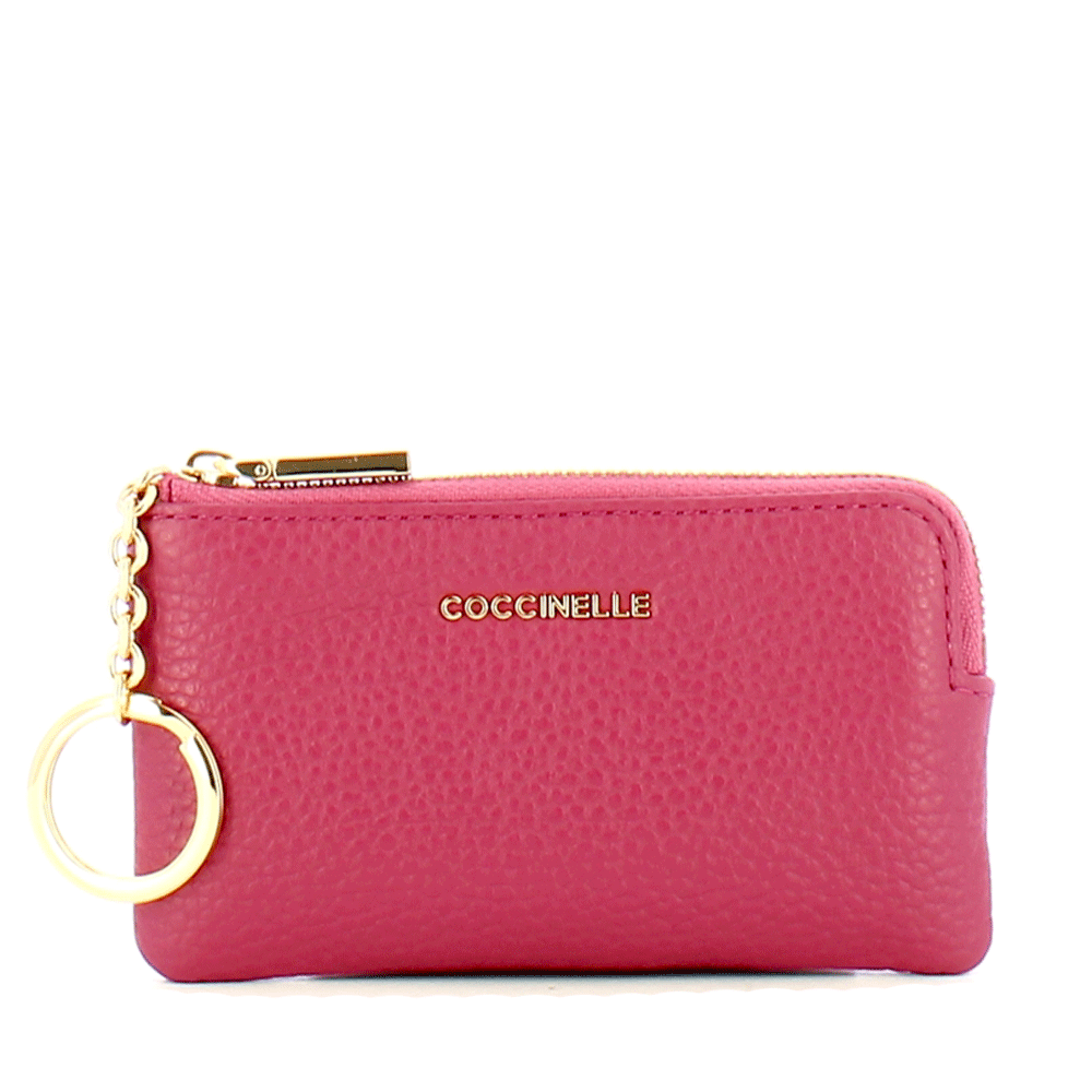 Portachiavi Donna COCCINELLE in Pelle Colore Rosewood Linea Metallic Soft