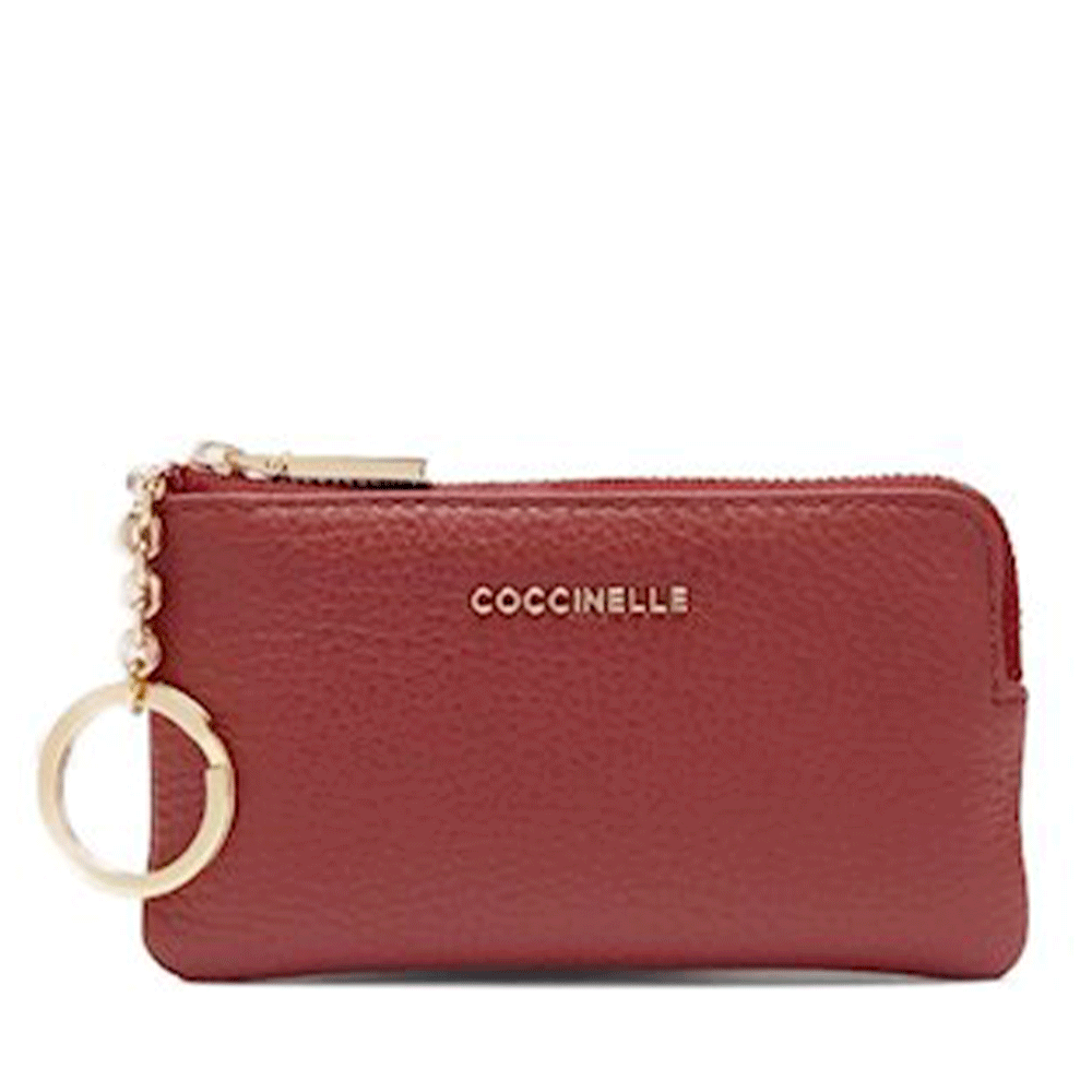 Portachiavi Donna COCCINELLE in Pelle Colore Brandy Linea Metallic Soft