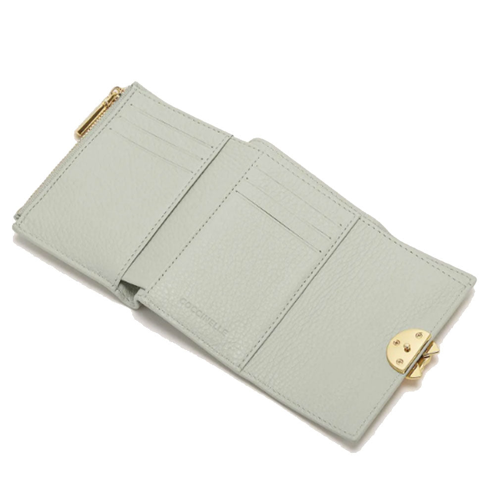 Portafoglio Donna Piccolo COCCINELLE in Pelle Colore Celadon Green Linea Binxie