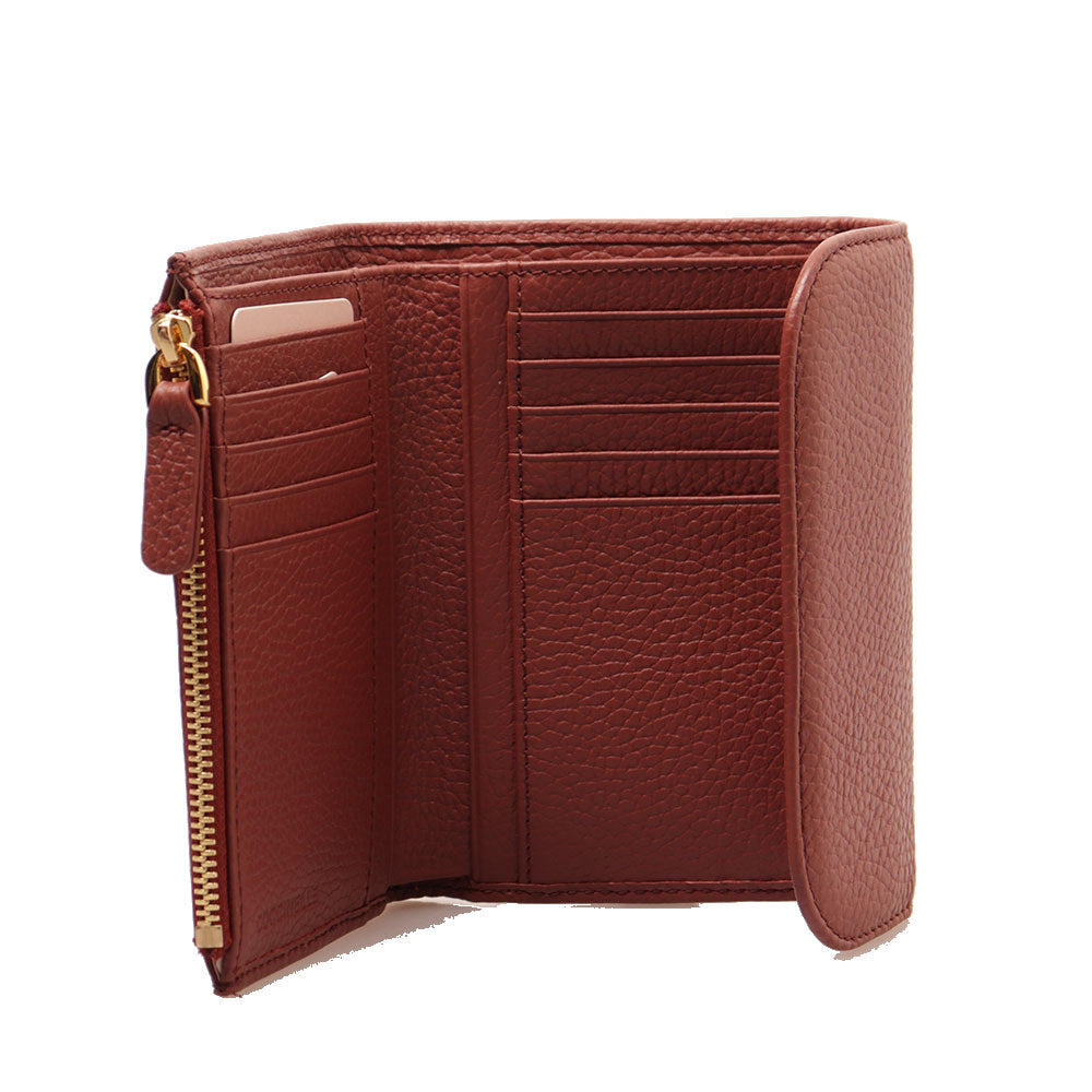 Portafoglio Donna Piccolo COCCINELLE in Pelle Brandy Linea Dew