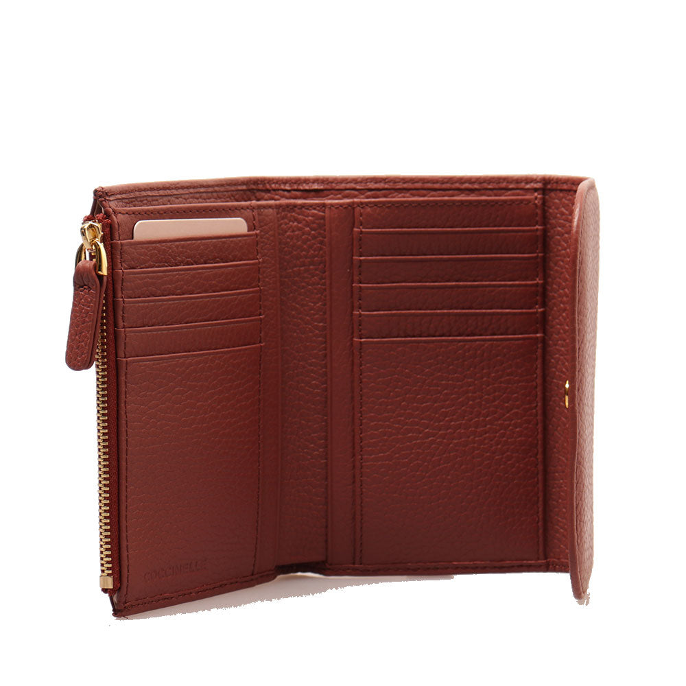 Portafoglio Donna Piccolo COCCINELLE in Pelle Brandy Linea Dew