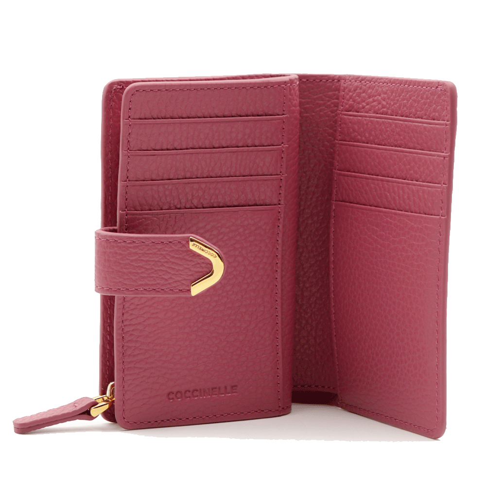 Portafoglio Donna con Doppio Scomparto COCCINELLE in Pelle Rosewood Linea Dew