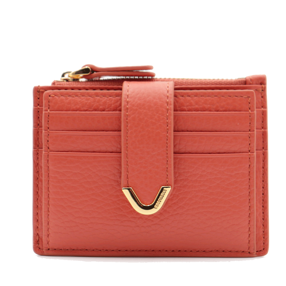 Portacarte Donna COCCINELLE in Pelle Grenadine Red Linea Dew