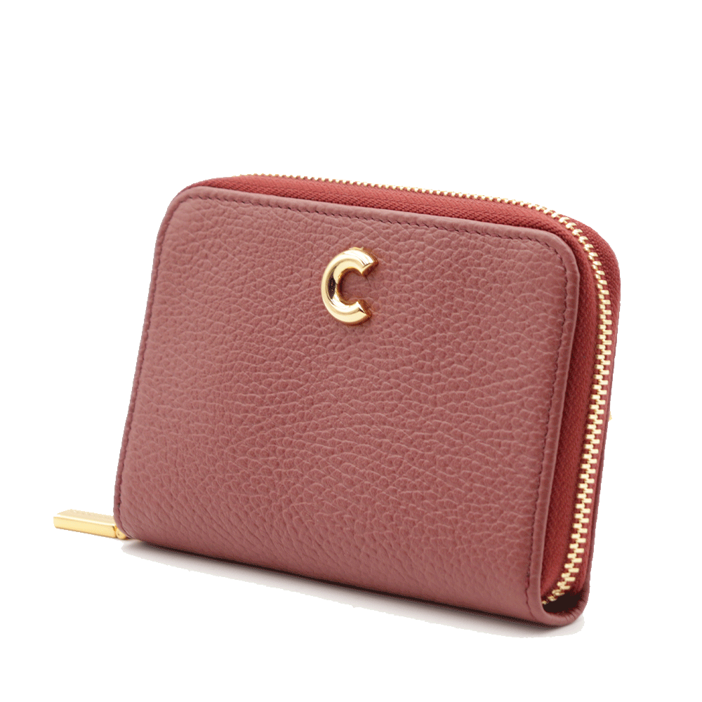 Portafoglio Donna Zip Around COCCINELLE in Pelle Brandy Linea Kelsey Misura Piccola