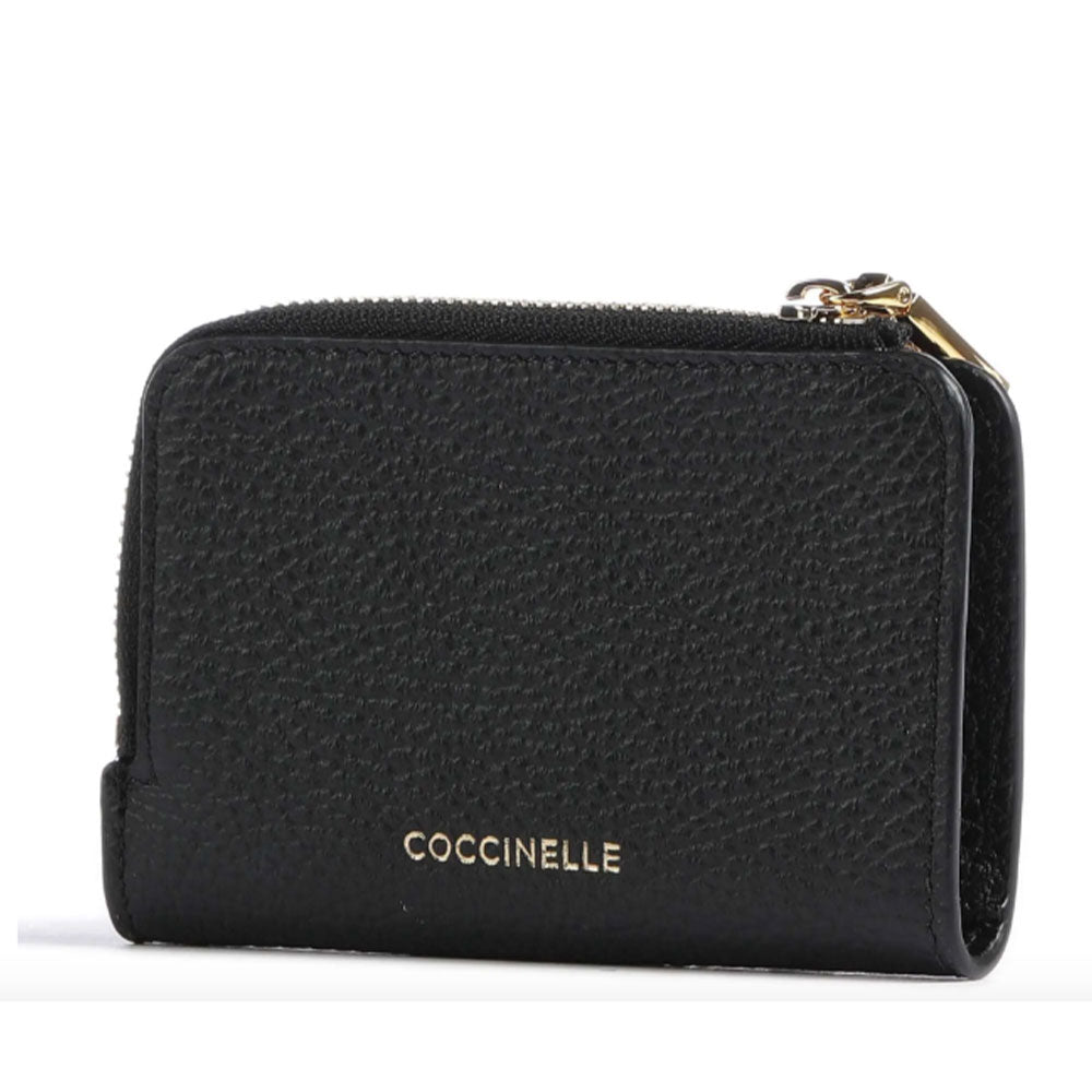 Portafoglio Donna Mini COCCINELLE in Pelle Nera Linea Kelsey