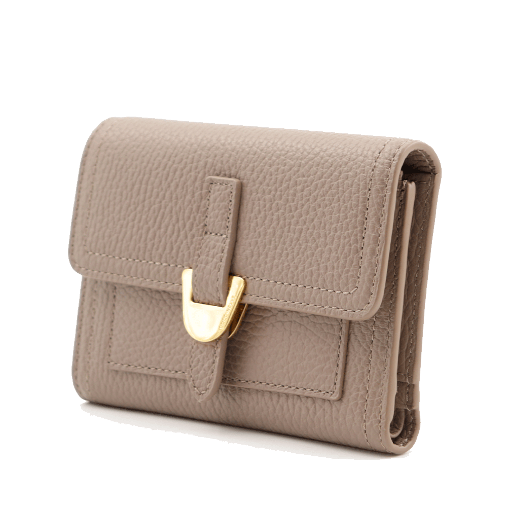 Portafoglio Donna COCCINELLE in Pelle Warm Taupe Linea Campus con Zip Posteriore