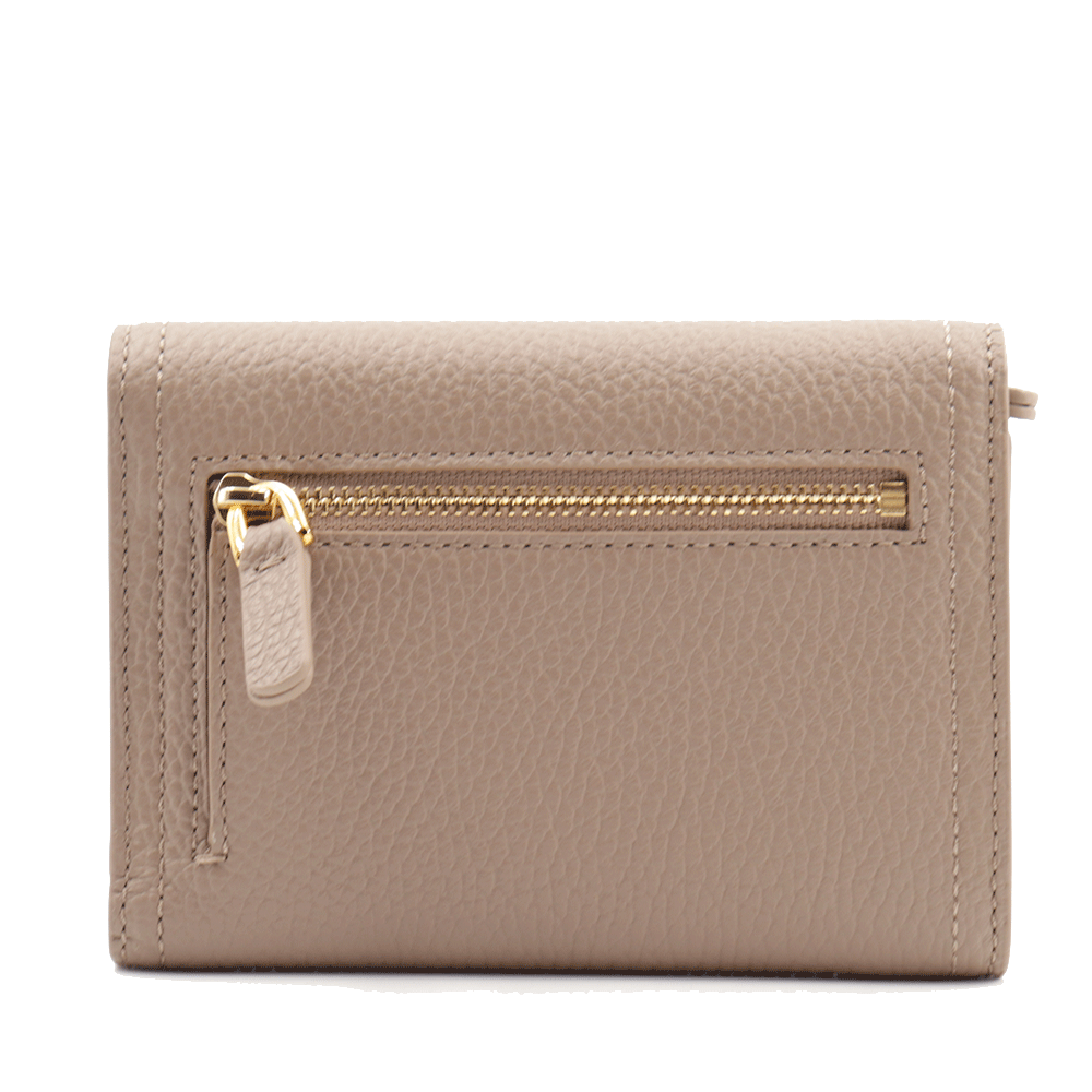 Portafoglio Donna COCCINELLE in Pelle Warm Taupe Linea Campus con Zip Posteriore